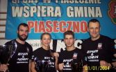 Úspešní košickí kickboxeri - zľava Tomáš Neupauer,  Veronika Petríková, Fero Lukáč a tréner Peter Bonk